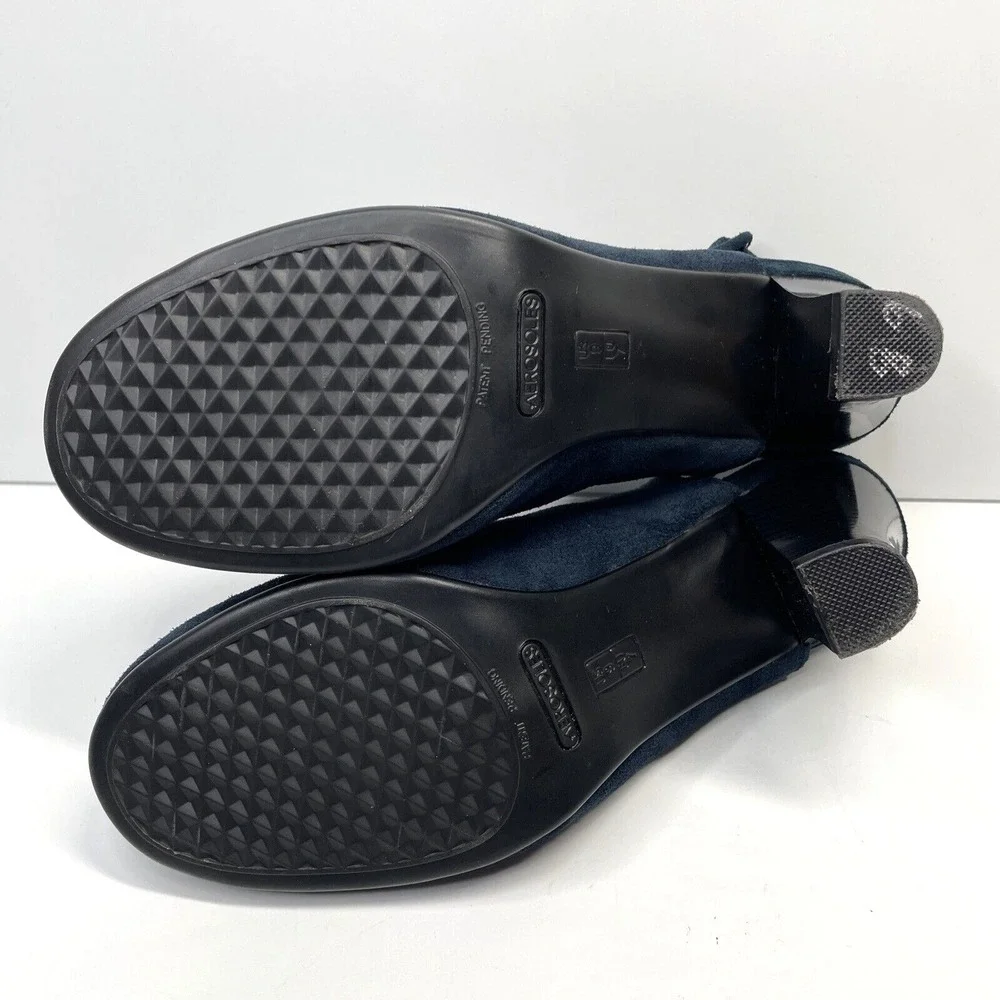 Aerosoles Heelrest Navy Suede Leather‎ Sling Back Heel Shoes Women Size 9